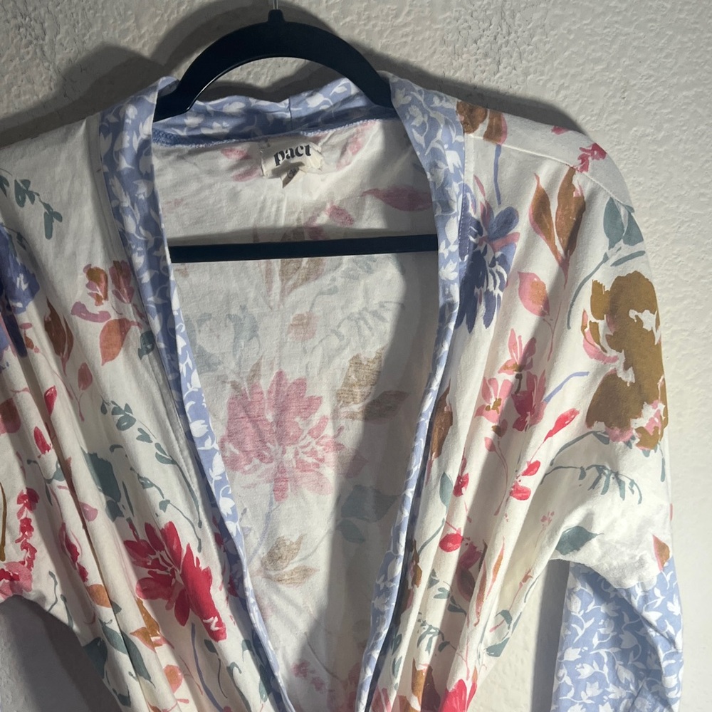 Pact Organic Cotton Staycation Short Robe floral size S cottagecore cozy - Picture 3 of 10